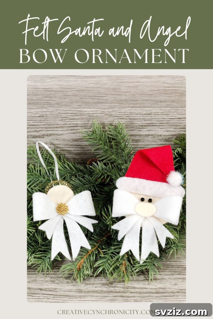 Classic Felt Santa and Angel Ornaments