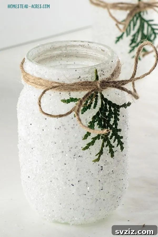 Cozy Snowy Mason Jar Luminaries