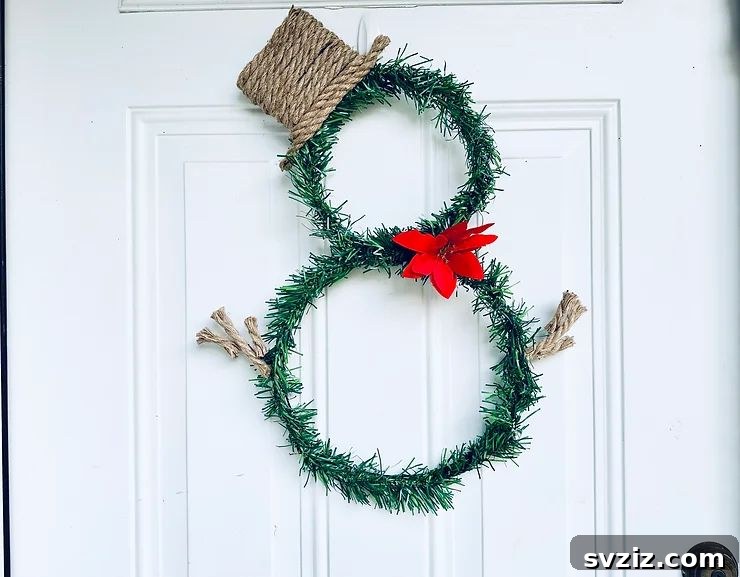 Affordable DIY Rustic Snowman Wreath