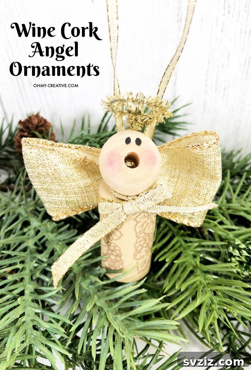 Charming Wine Cork Angel Ornaments