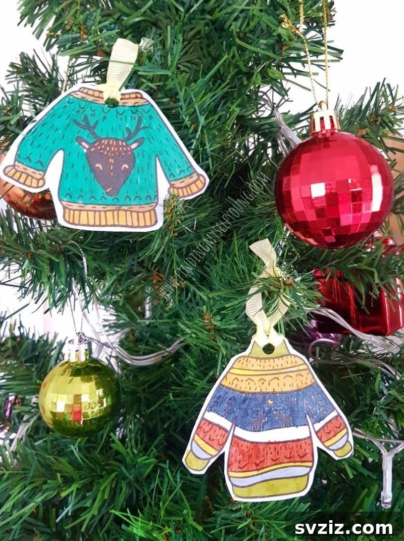 Creative Christmas Sweater Ornaments for Kids to Design