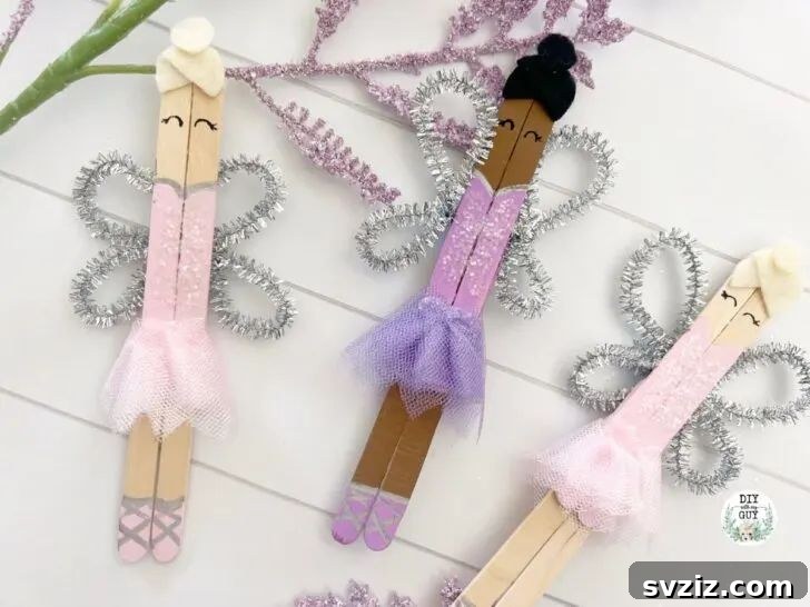 Enchanting Sugar Plum Fairy Ornaments from Popsicle Sticks