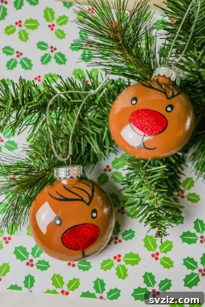 Personalized DIY Reindeer Ornaments using Cricut and Paint