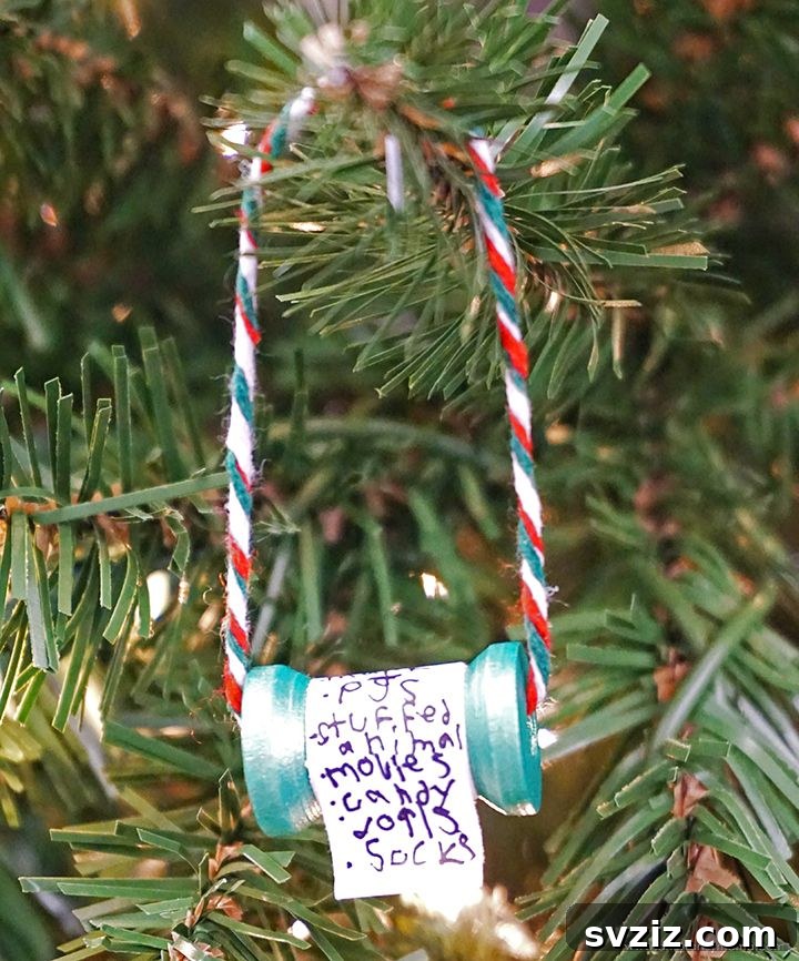 Interactive Christmas Wish List Scroll Ornaments