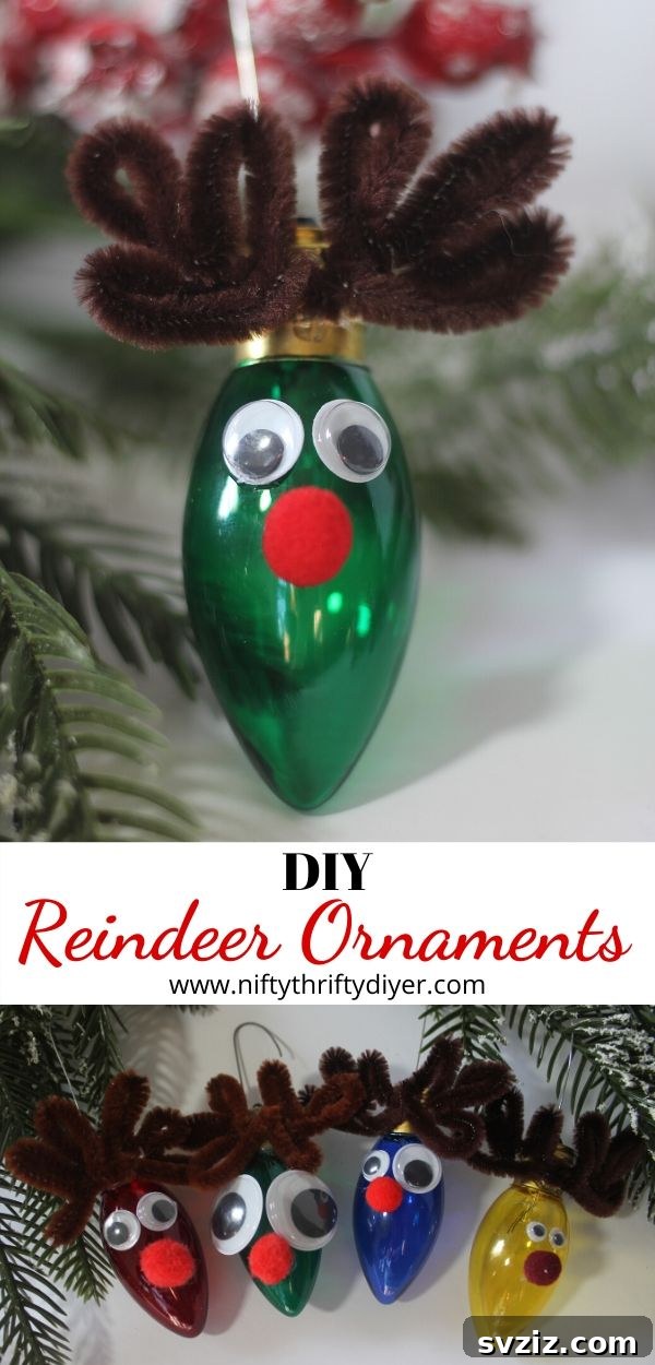Charming DIY Reindeer Ornaments with Antlers for Christmas Tree