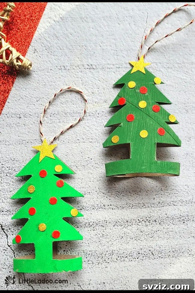 Eco-Friendly Recycled Toilet Paper Roll Christmas Trees
