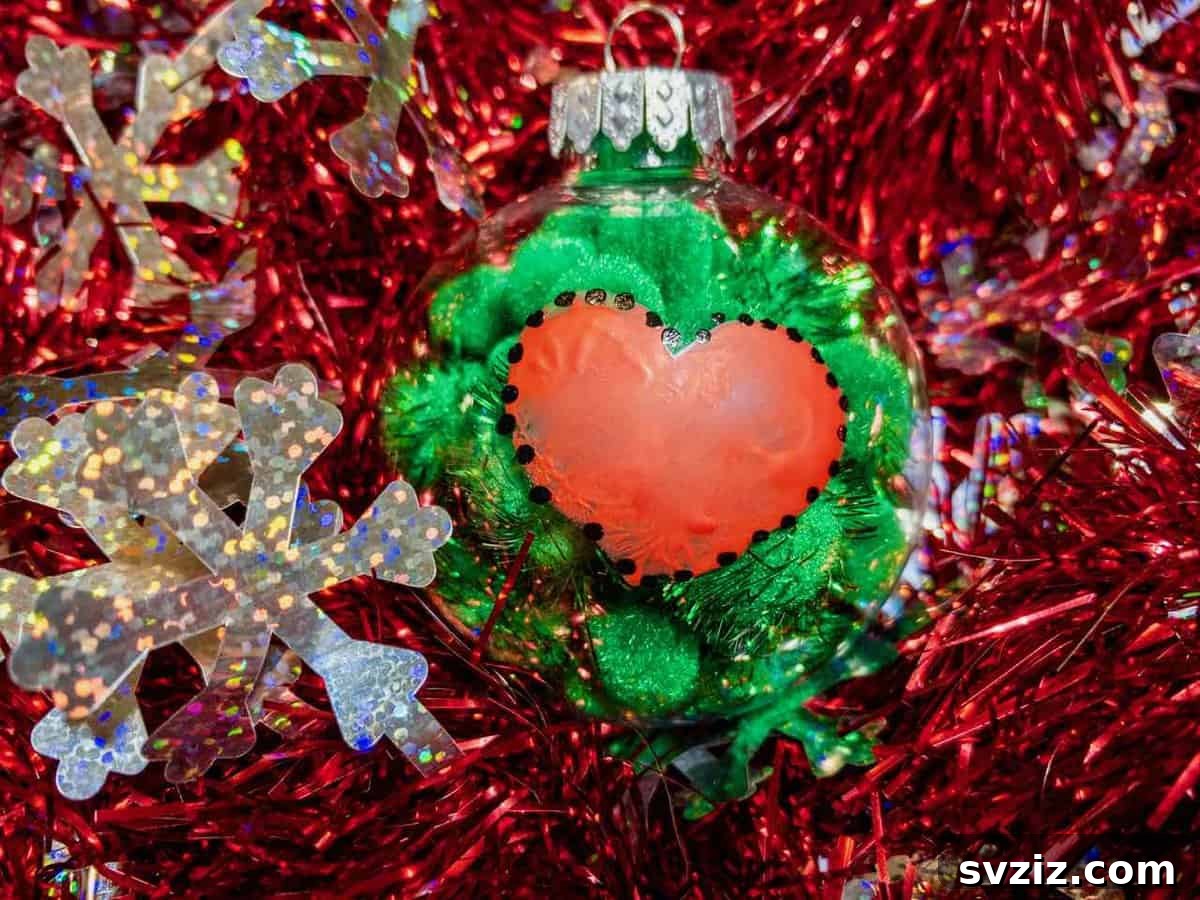 Whimsical Fuzzy Grinch Ornaments with a Heart
