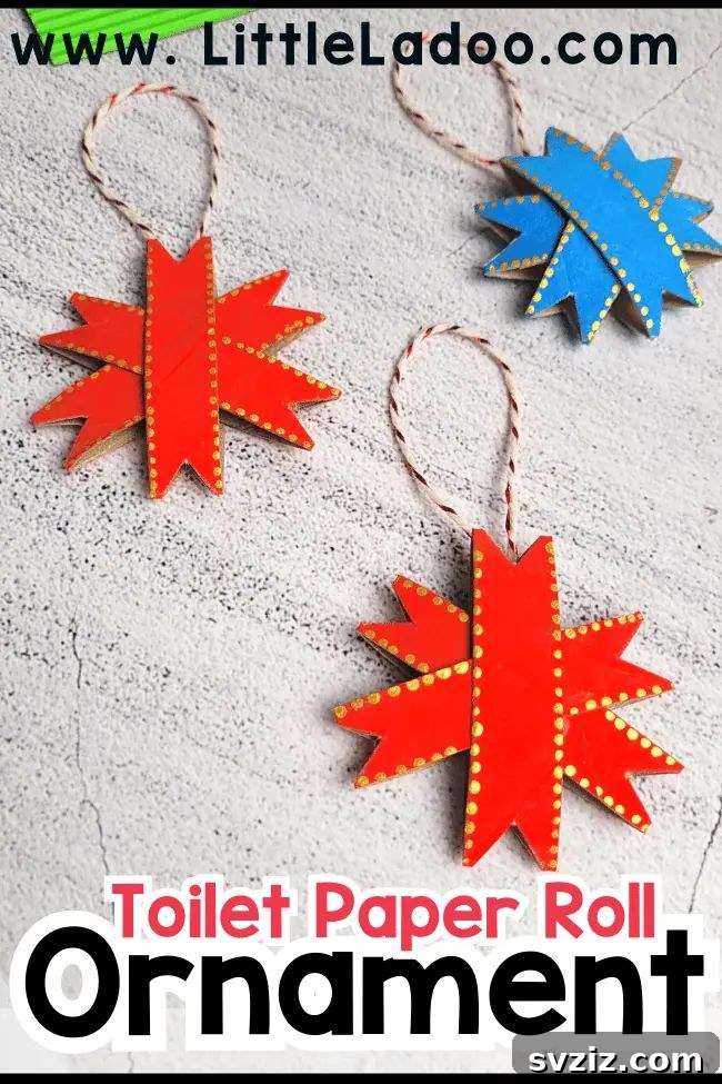 Vibrant Colorful Recycled Toilet Paper Roll Ornaments