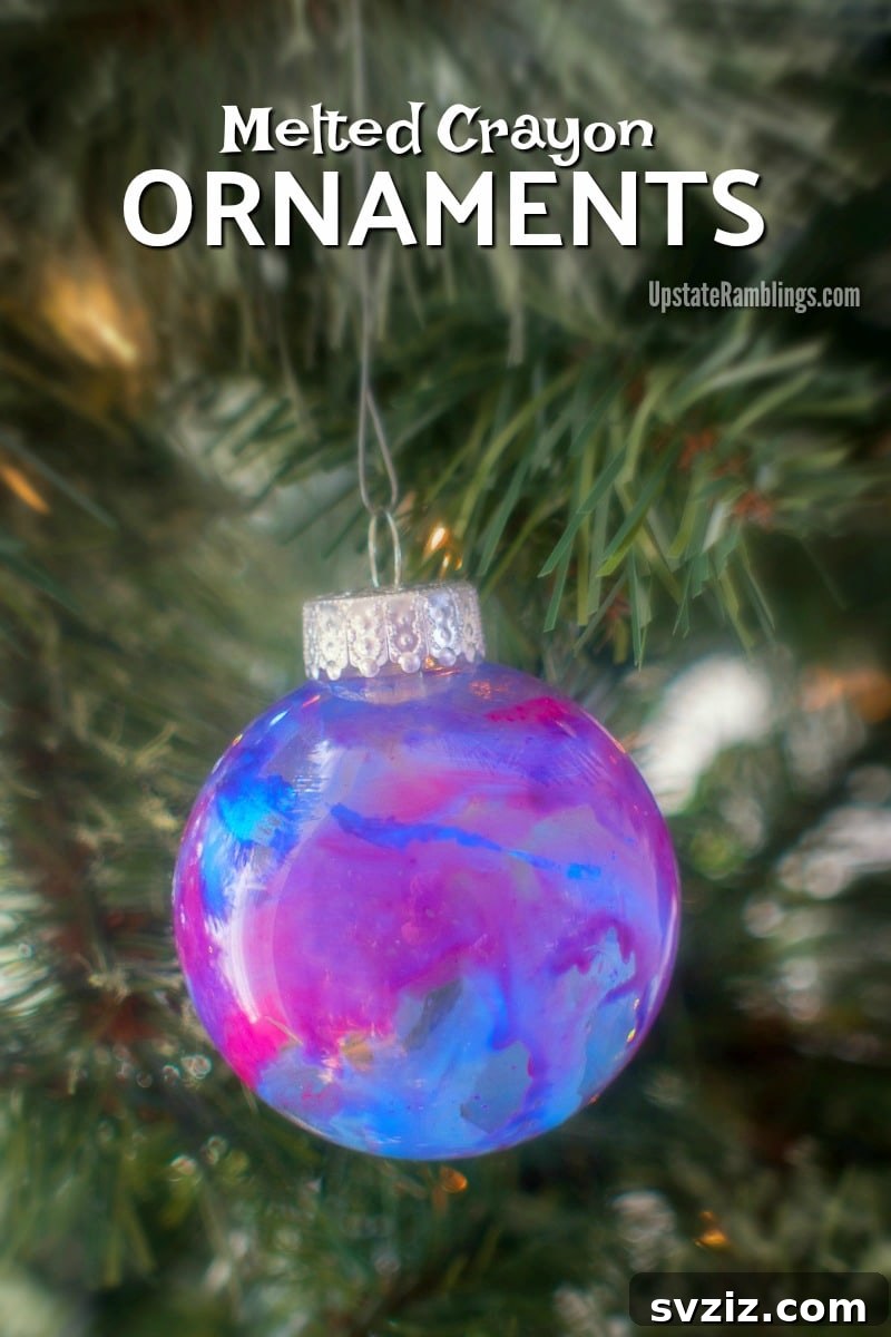 Vibrant Melted Crayon Art Ornaments for Christmas Tree