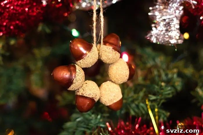 Charming Miniature Acorn Wreath Ornaments for Natural Decor