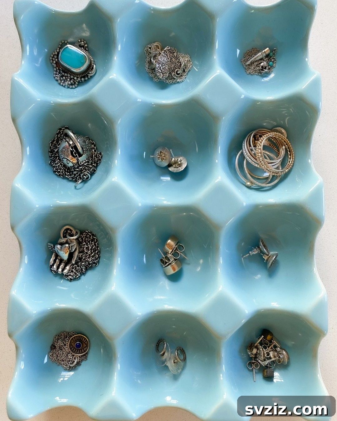 Ceramic Egg Carton jewelry organizer