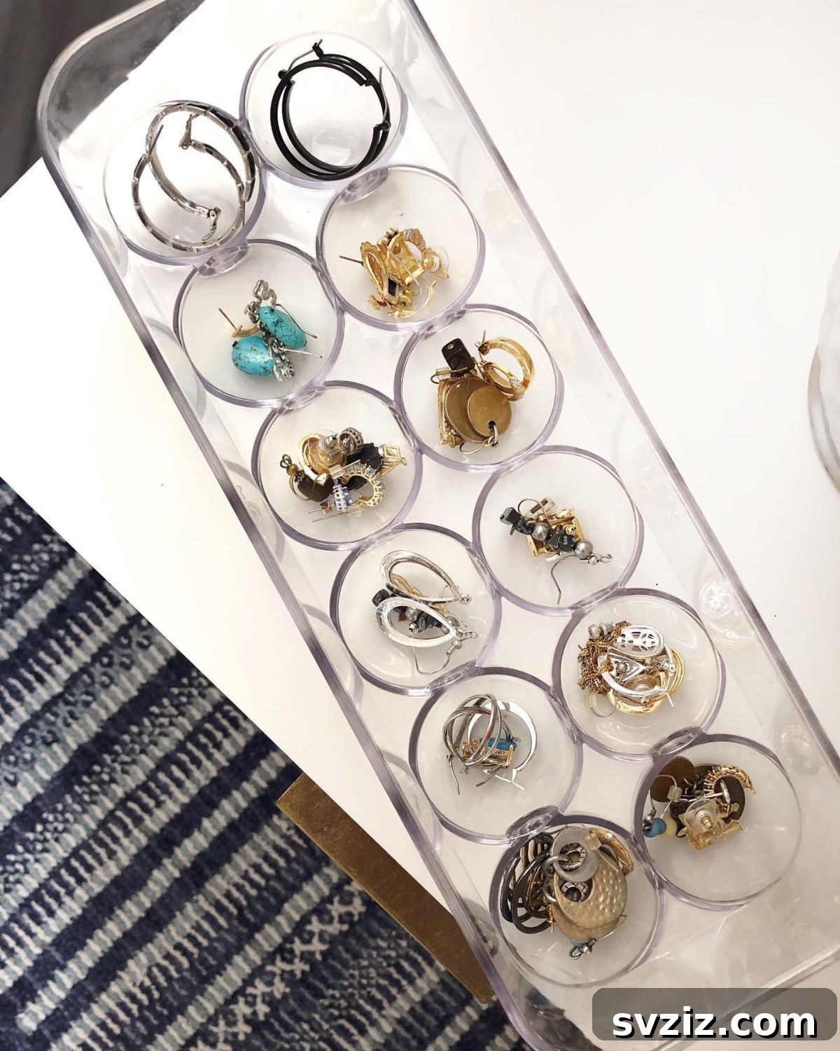 egg carton jewelry tray