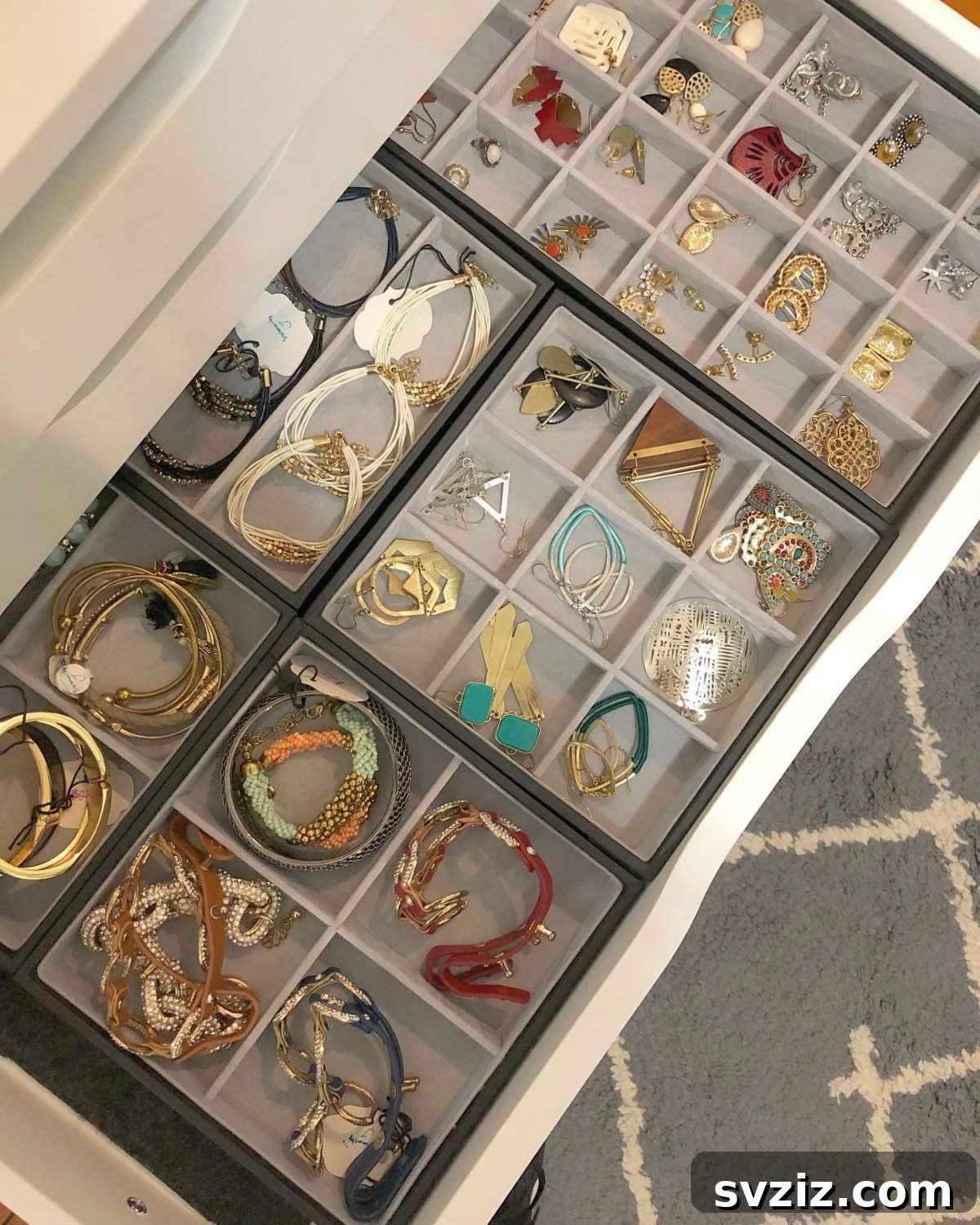 Velvet Drawer Inserts jewelry holder