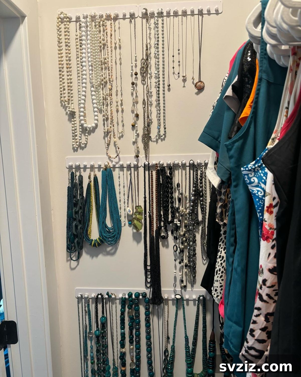 Closet Wall Necklace Organizer