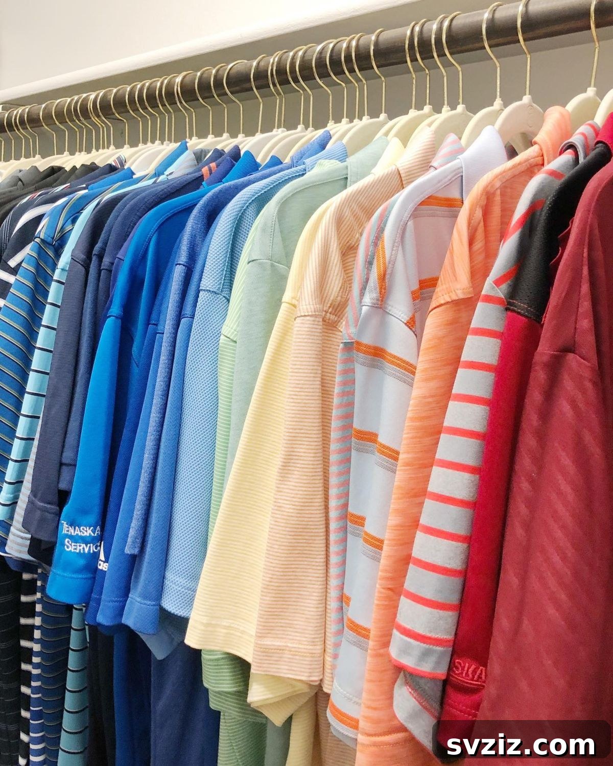 Smart Solutions for Shirt Storage 6 ROYGBIV Color-Coded Shirt Storage