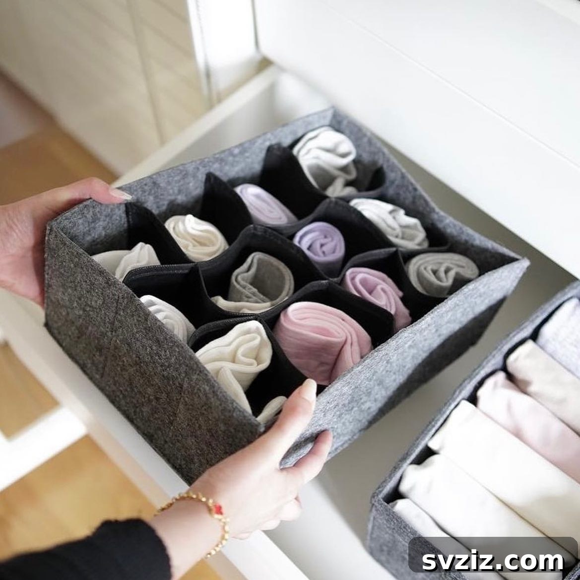 Smart Solutions for Shirt Storage 9 Felted Drawer Organizer for Shirts