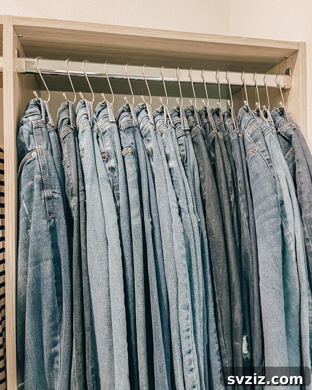 17 Genius Strategies for a Perfectly Organized Closet 4 S Hooks for jeans