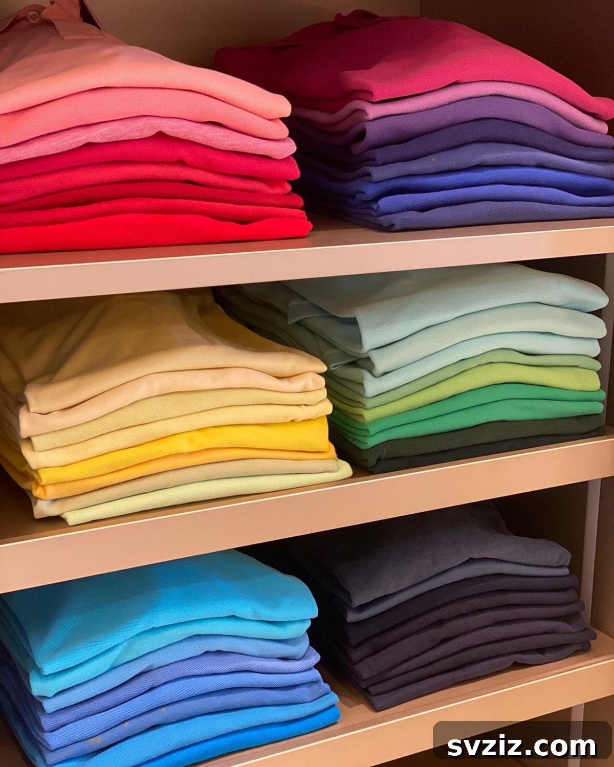 17 Genius Strategies for a Perfectly Organized Closet 7 fold and color code