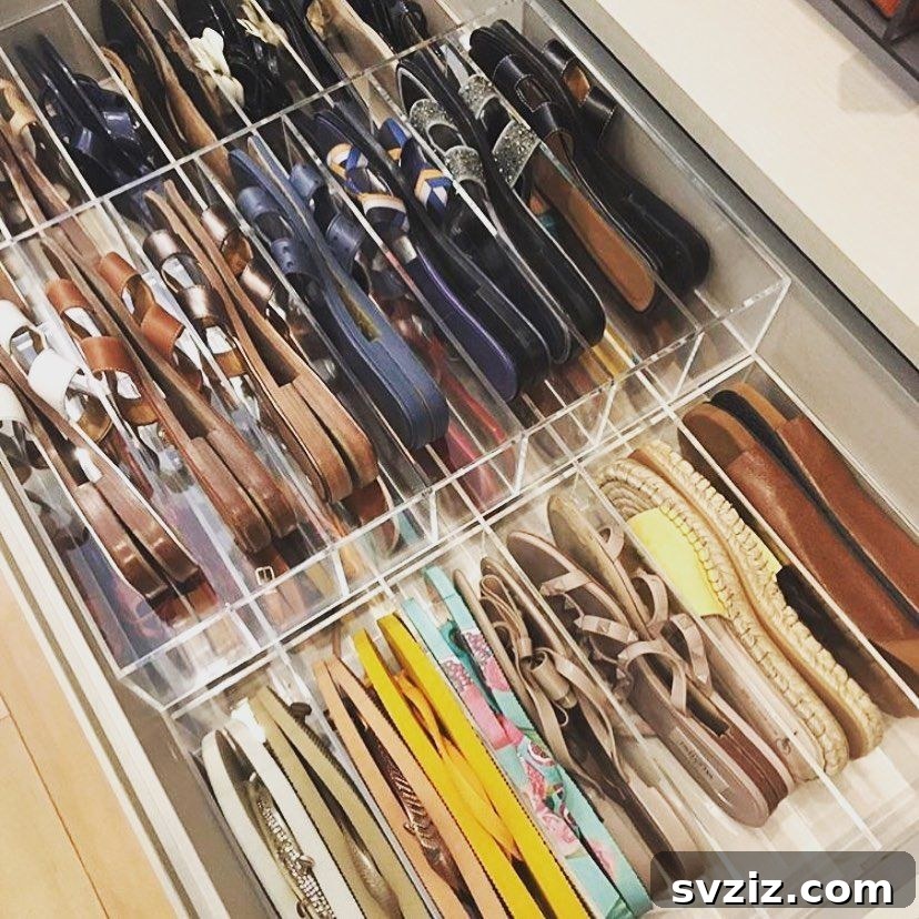 17 Genius Strategies for a Perfectly Organized Closet 8 Narrow Compartments for Sandals
