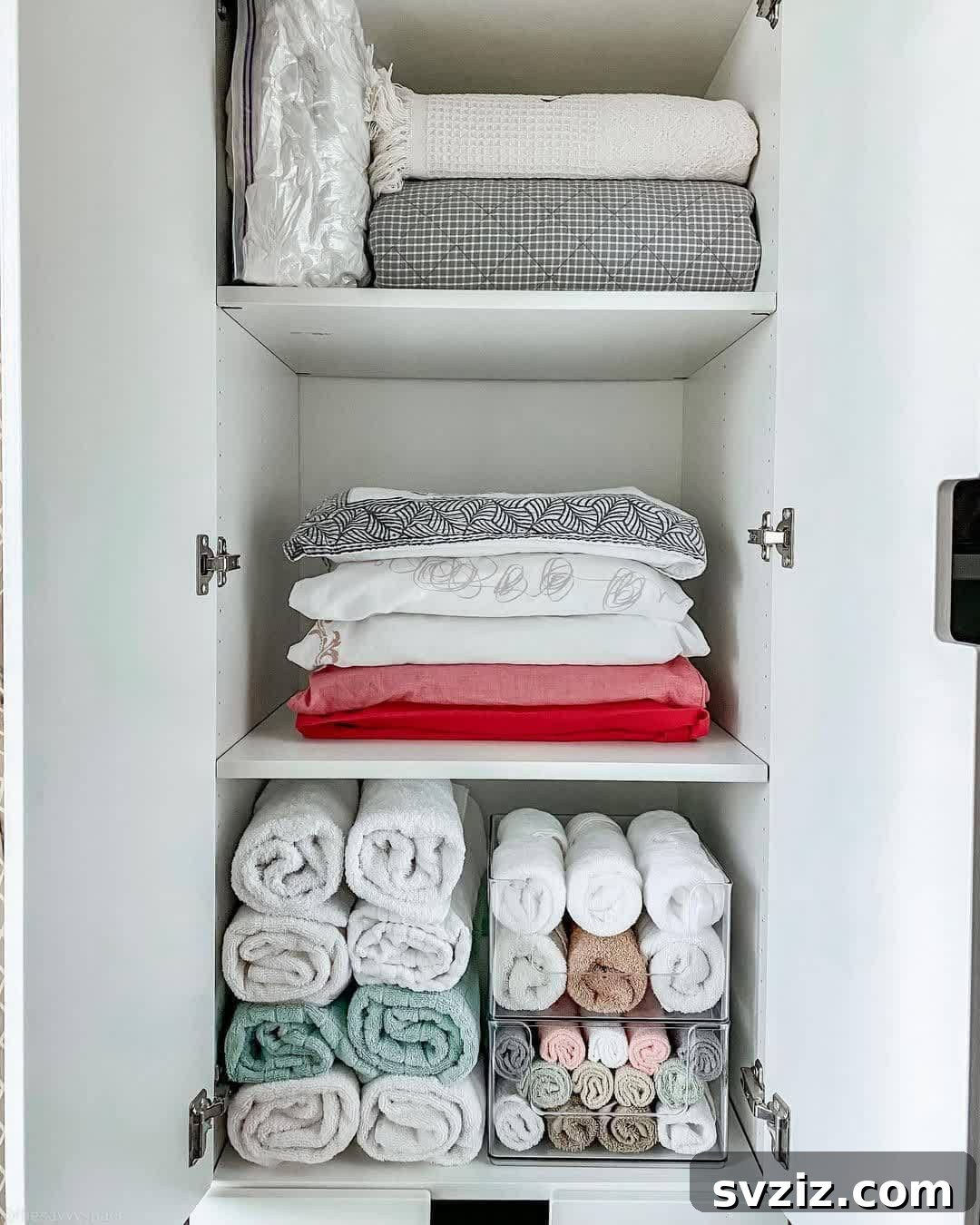 Transform Your Linen Closet: 21 Smart Storage Hacks 11 roll your towels