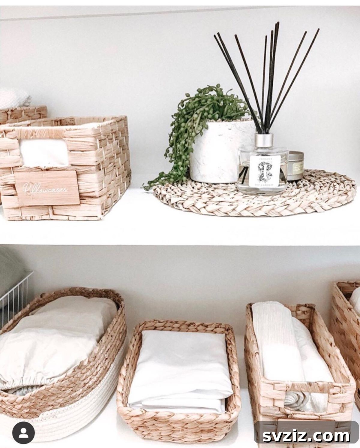 Transform Your Linen Closet: 21 Smart Storage Hacks 18 labeled wicker baskets