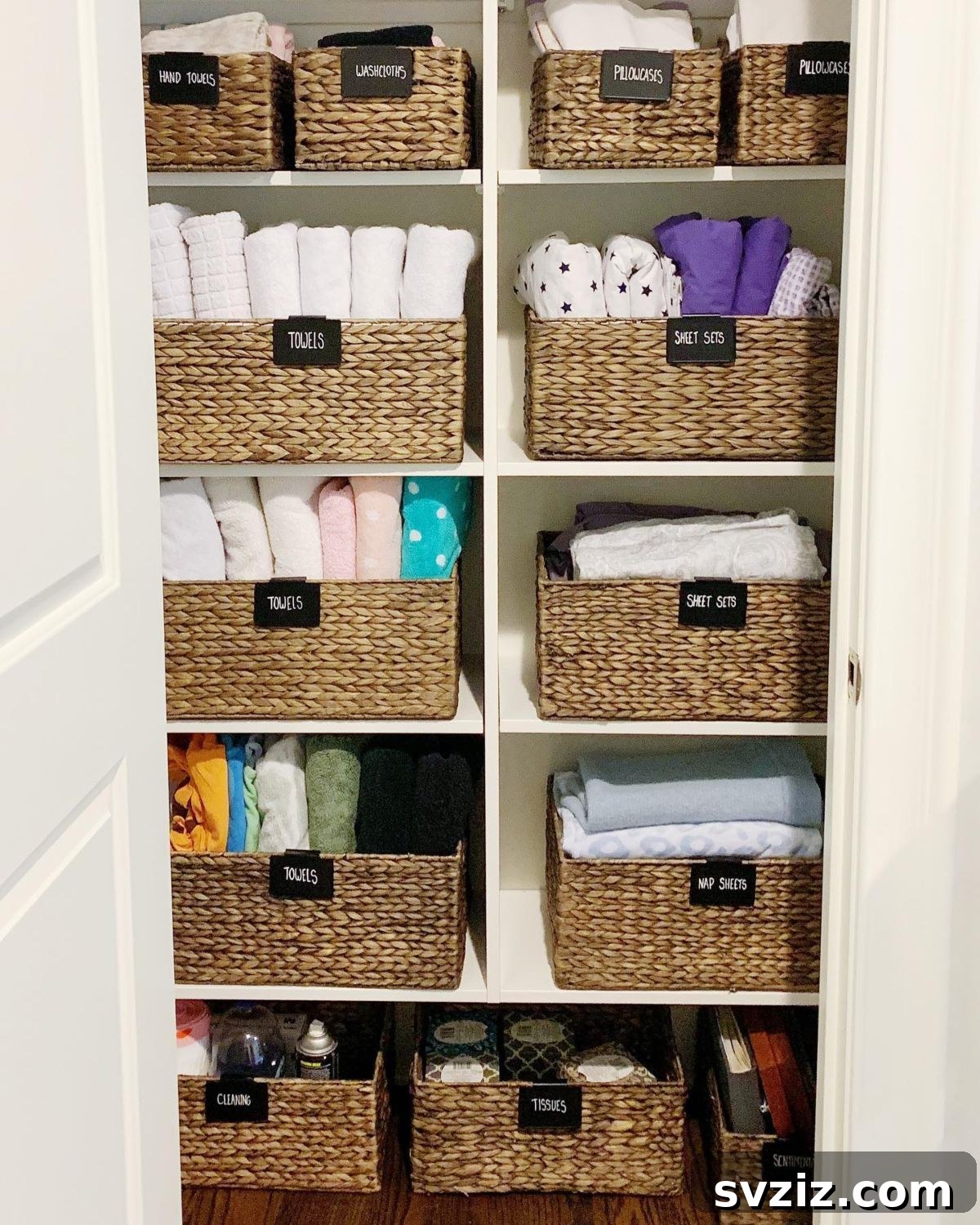 Transform Your Linen Closet: 21 Smart Storage Hacks 22 Woven Baskets & Custom Labels