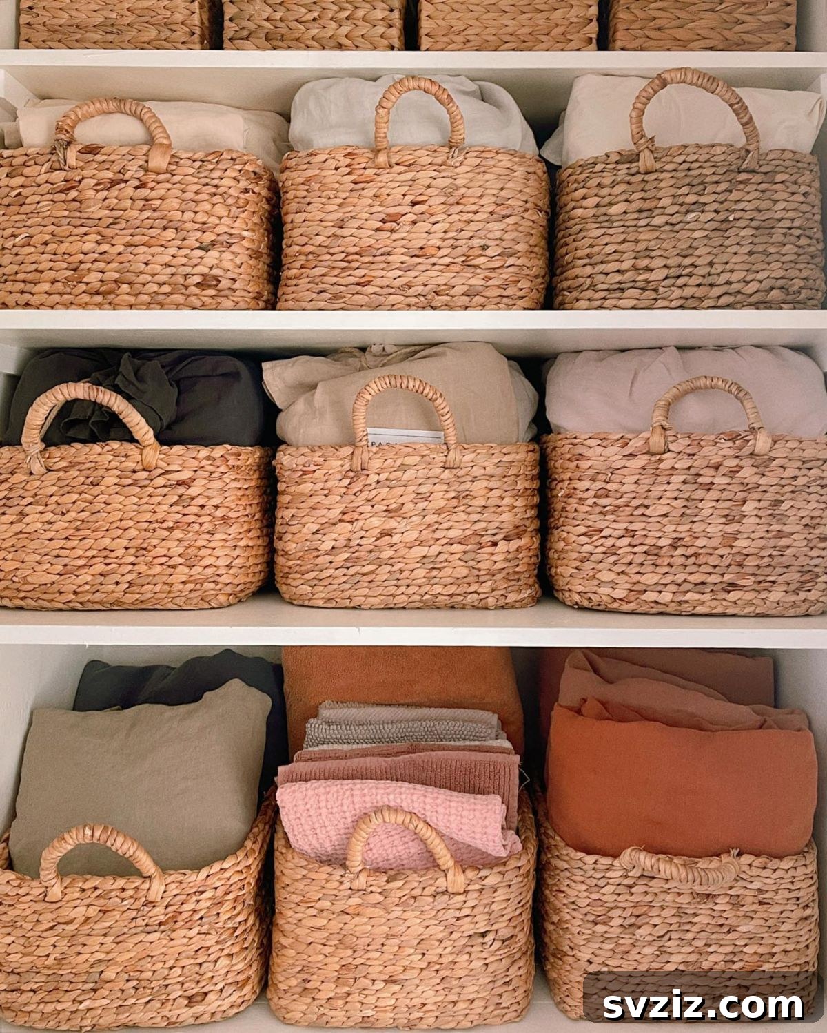 Transform Your Linen Closet: 21 Smart Storage Hacks 6 woven baskets