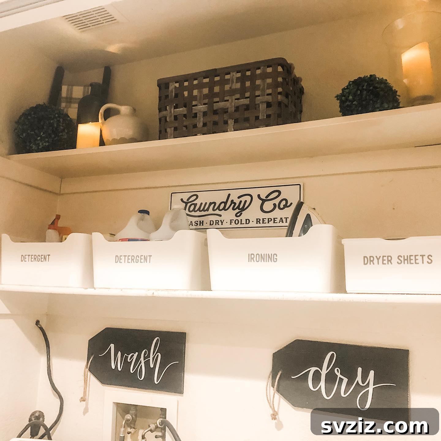 Tiny Laundry Room Triumph: Smart Storage Secrets 13 labeled containers