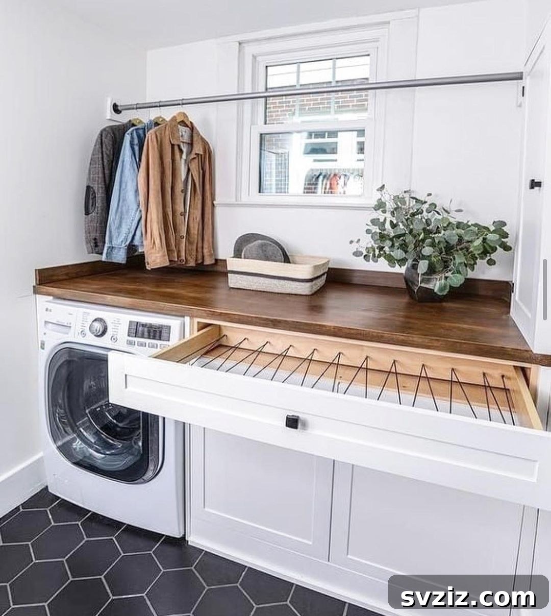 Tiny Laundry Room Triumph: Smart Storage Secrets 14 Wall To Wall Hanging Rail