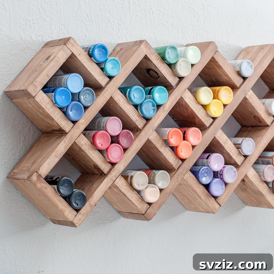Streamline Your Studio: Clever Paint Storage Solutions 20 DIY Wall-Mounted Paint Bottle Organizing System