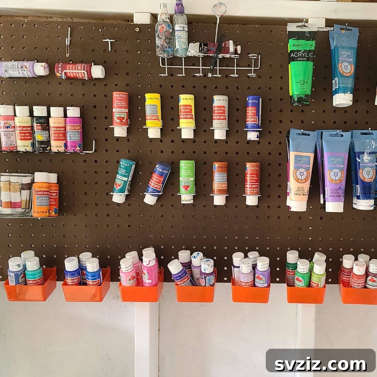 Streamline Your Studio: Clever Paint Storage Solutions 21 Highly Customizable Pegboard Organizer for Paint
