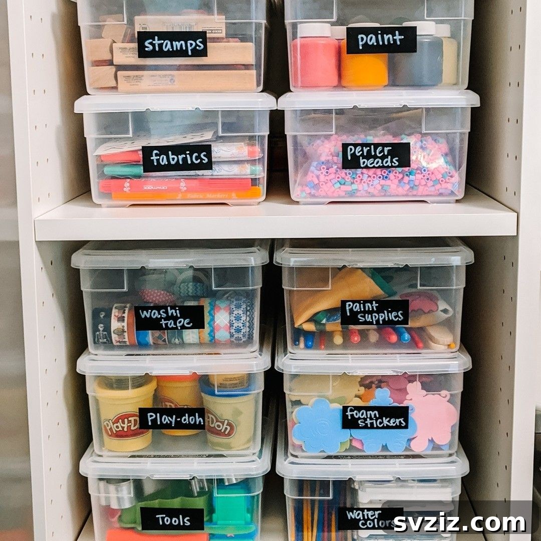Streamline Your Studio: Clever Paint Storage Solutions 9 Clear Labeled Storage Bins for Paint