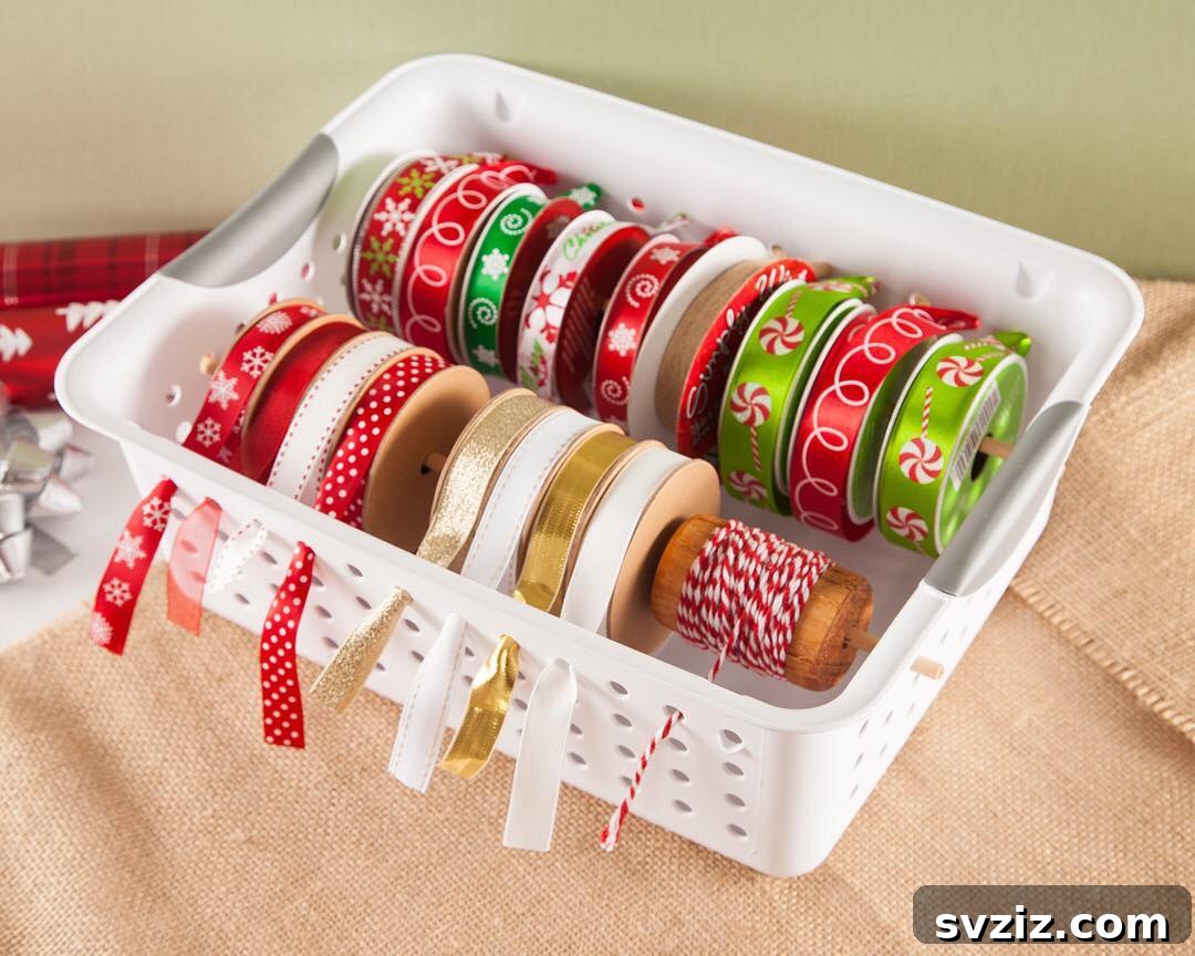 21 Genius Ribbon Organizing Solutions 11 Ribbon Dispenser Basket