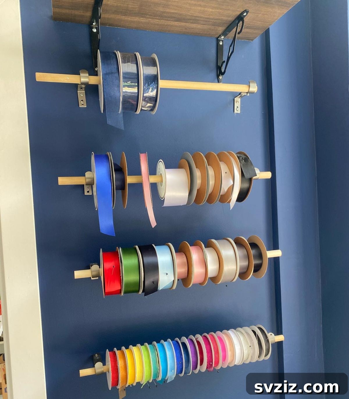 21 Genius Ribbon Organizing Solutions 14 wall rods
