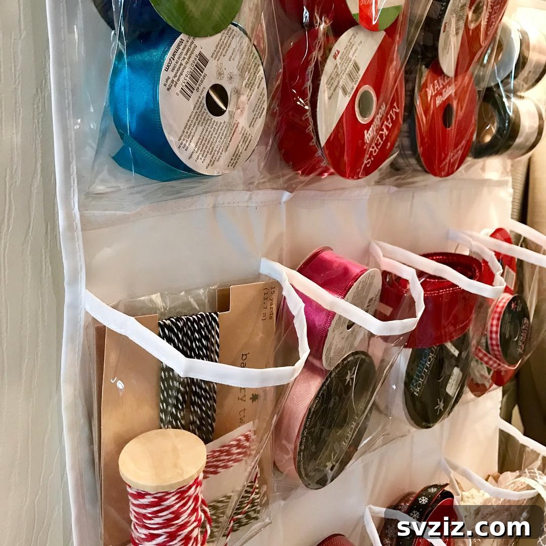 21 Genius Ribbon Organizing Solutions 15 Over-the-Door Ribbon Organizer