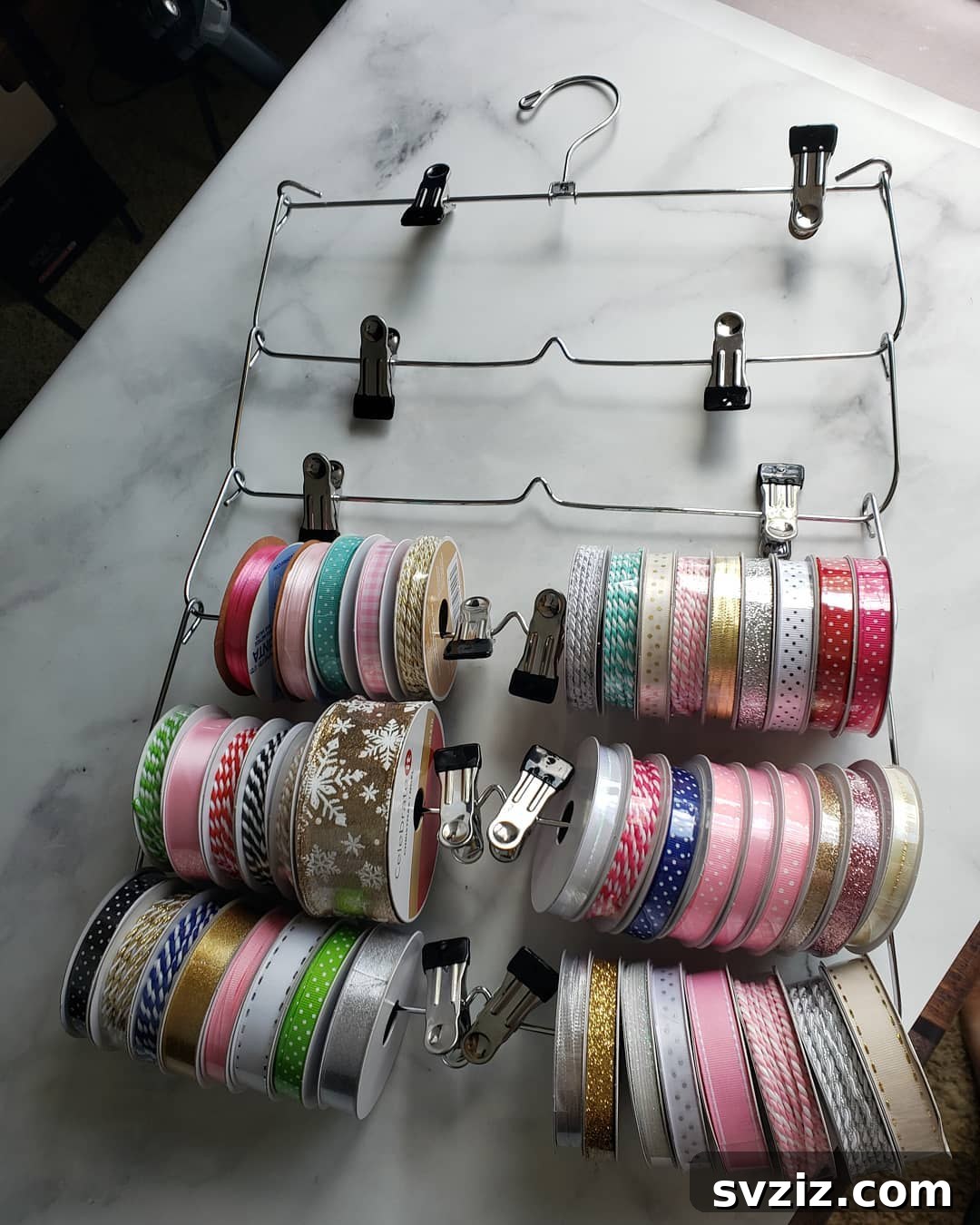 21 Genius Ribbon Organizing Solutions 16 ribbon hanger