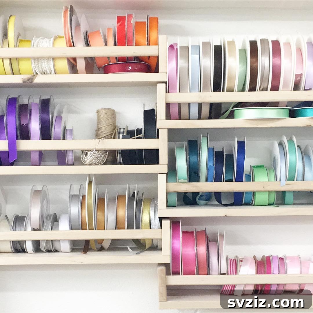 21 Genius Ribbon Organizing Solutions 17 ribbon shelves