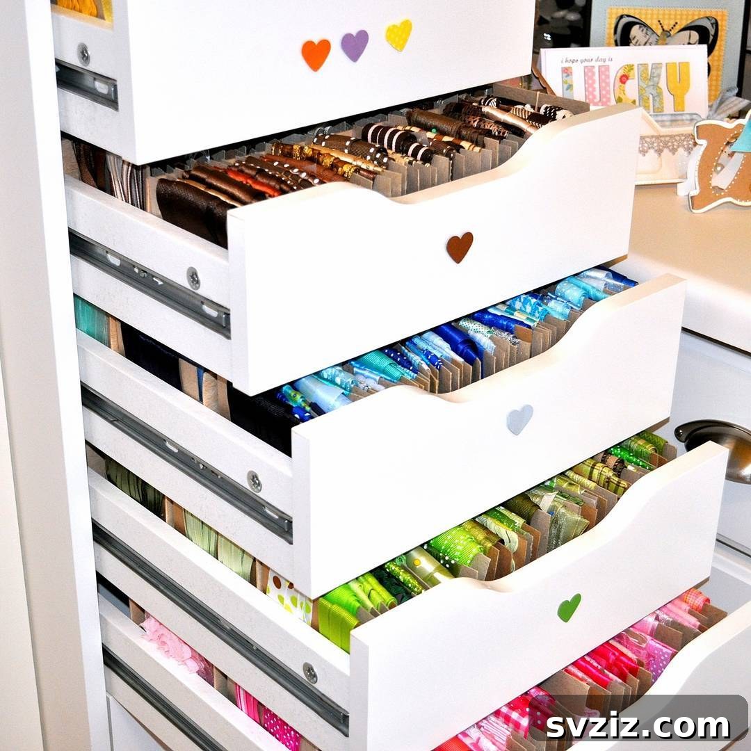 21 Genius Ribbon Organizing Solutions 19 ribbon drawers