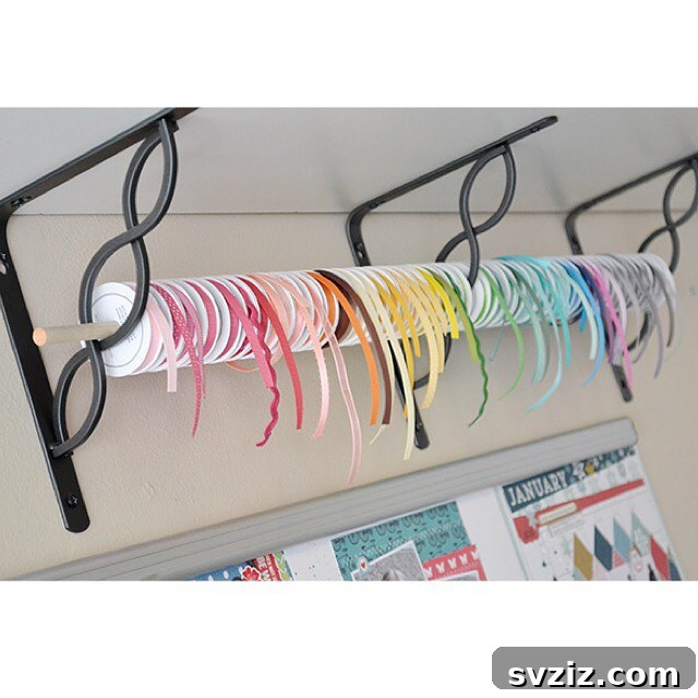 21 Genius Ribbon Organizing Solutions 5 ribbon storage rods