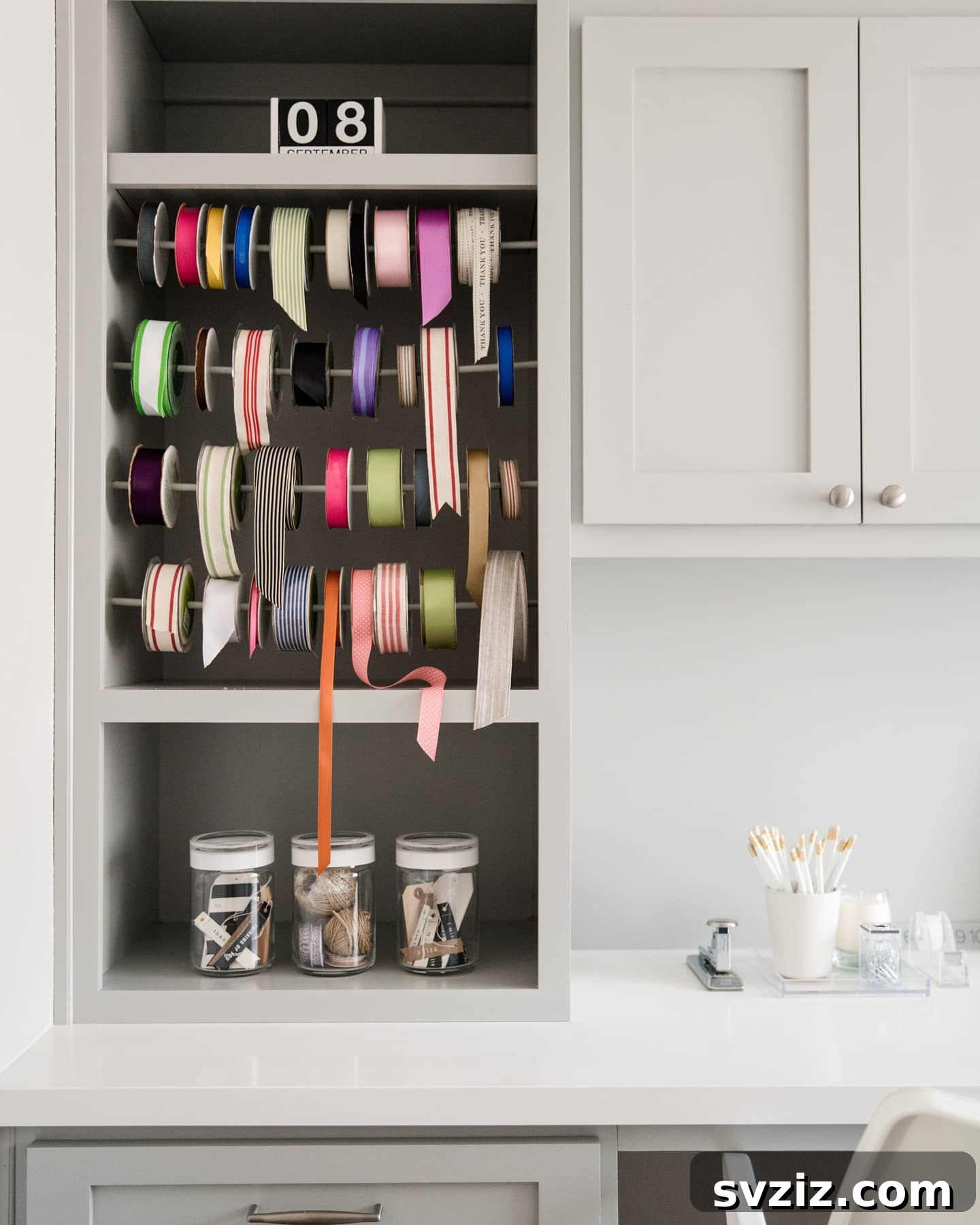 21 Genius Ribbon Organizing Solutions 7 Ribbon Rod Shelf