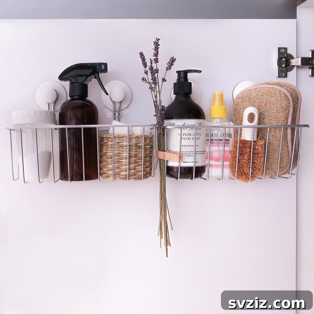 17 Ingenious Hanging Organizers to Maximize Vertical Space 3 Under sink cabinet door storage baskets