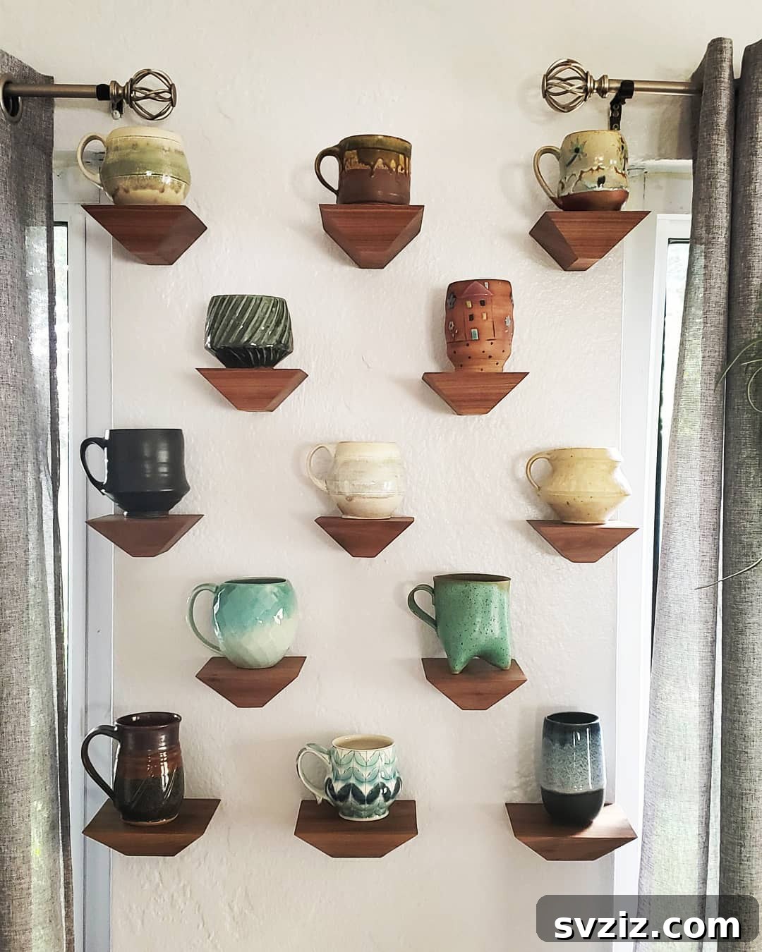 Custom Walnut Mug Shelf