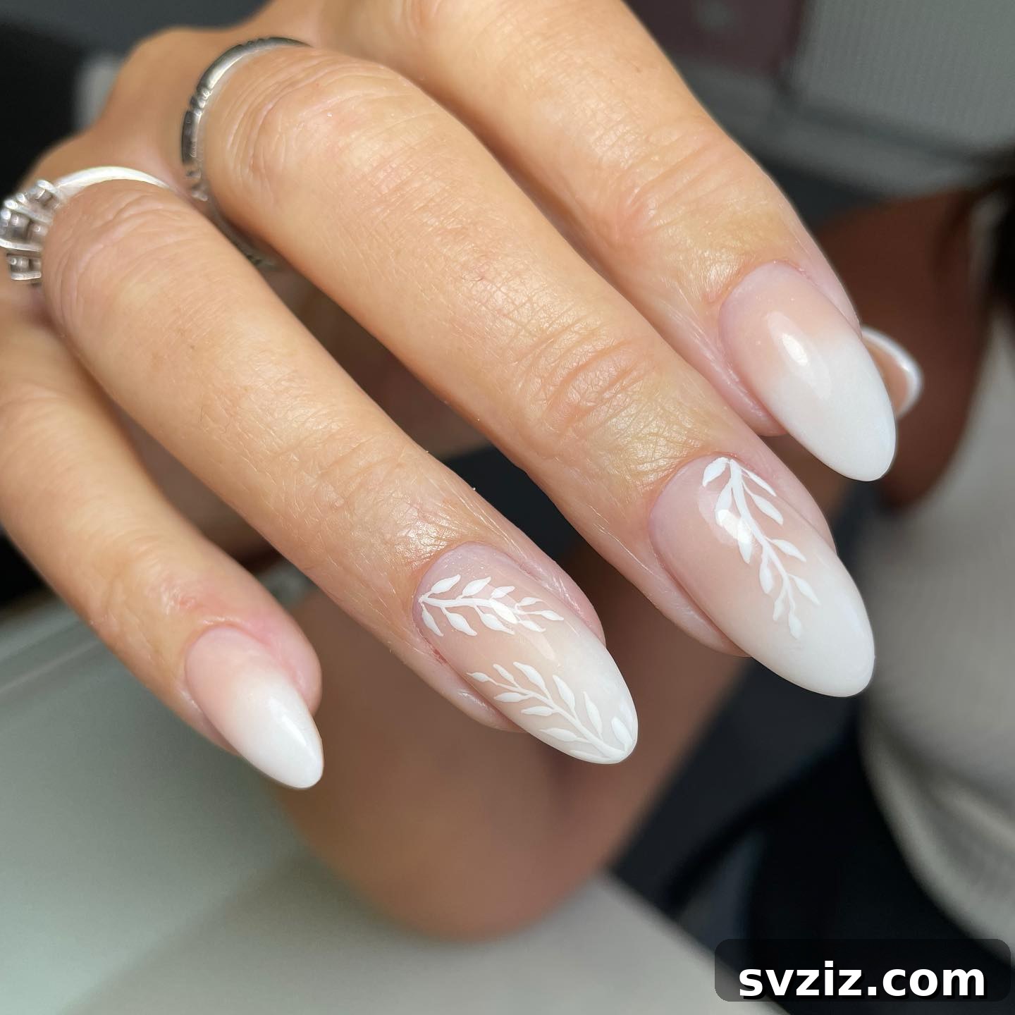 Stunning Bridal Nail Art Inspiration 17 Graceful white ombre nail design fading to clear tips