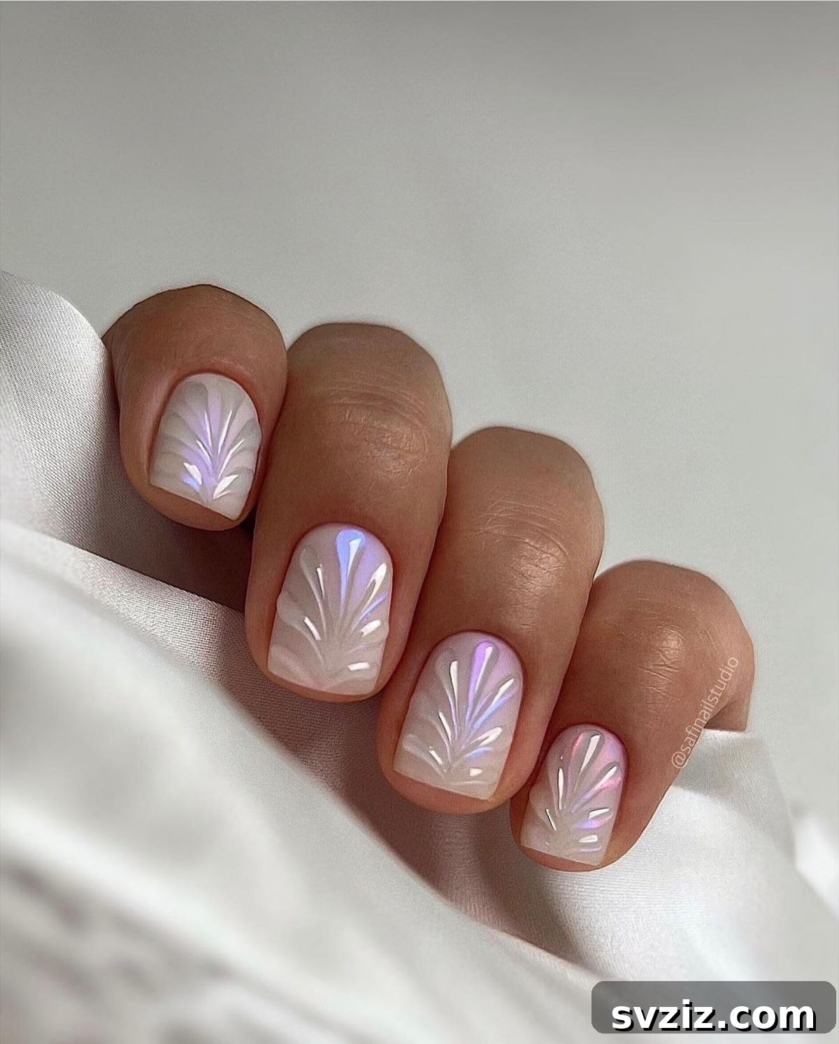 Stunning Bridal Nail Art Inspiration 20 Textured seashell nail art ideal for a beach wedding