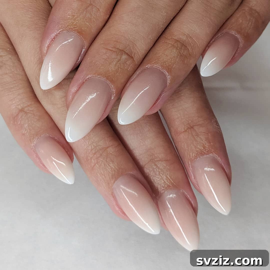Stunning Bridal Nail Art Inspiration 6 Delicate pink and white ombre wedding nail design
