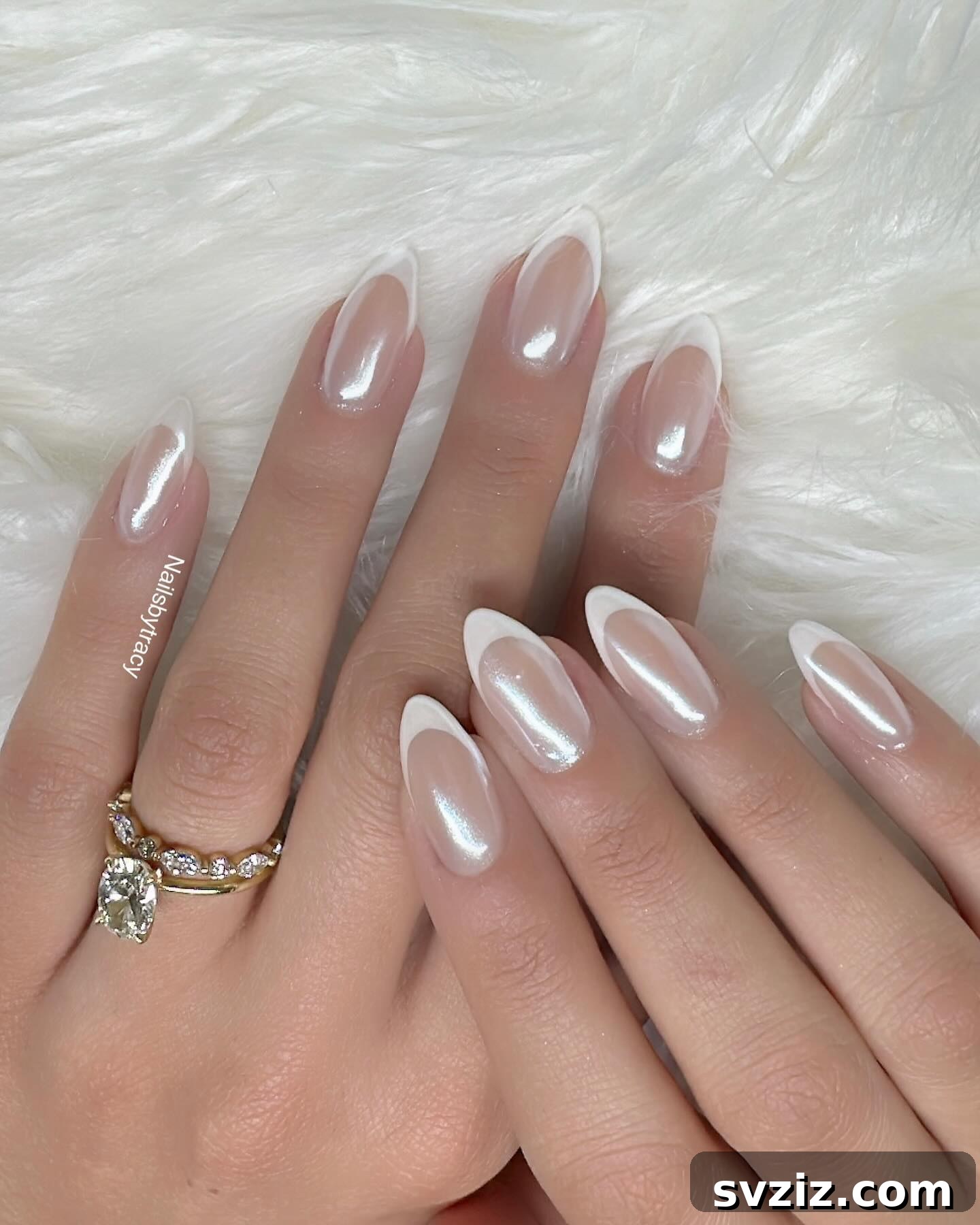 Stunning Bridal Nail Art Inspiration 8 Classic glossy French manicure, perfect for a modern bride