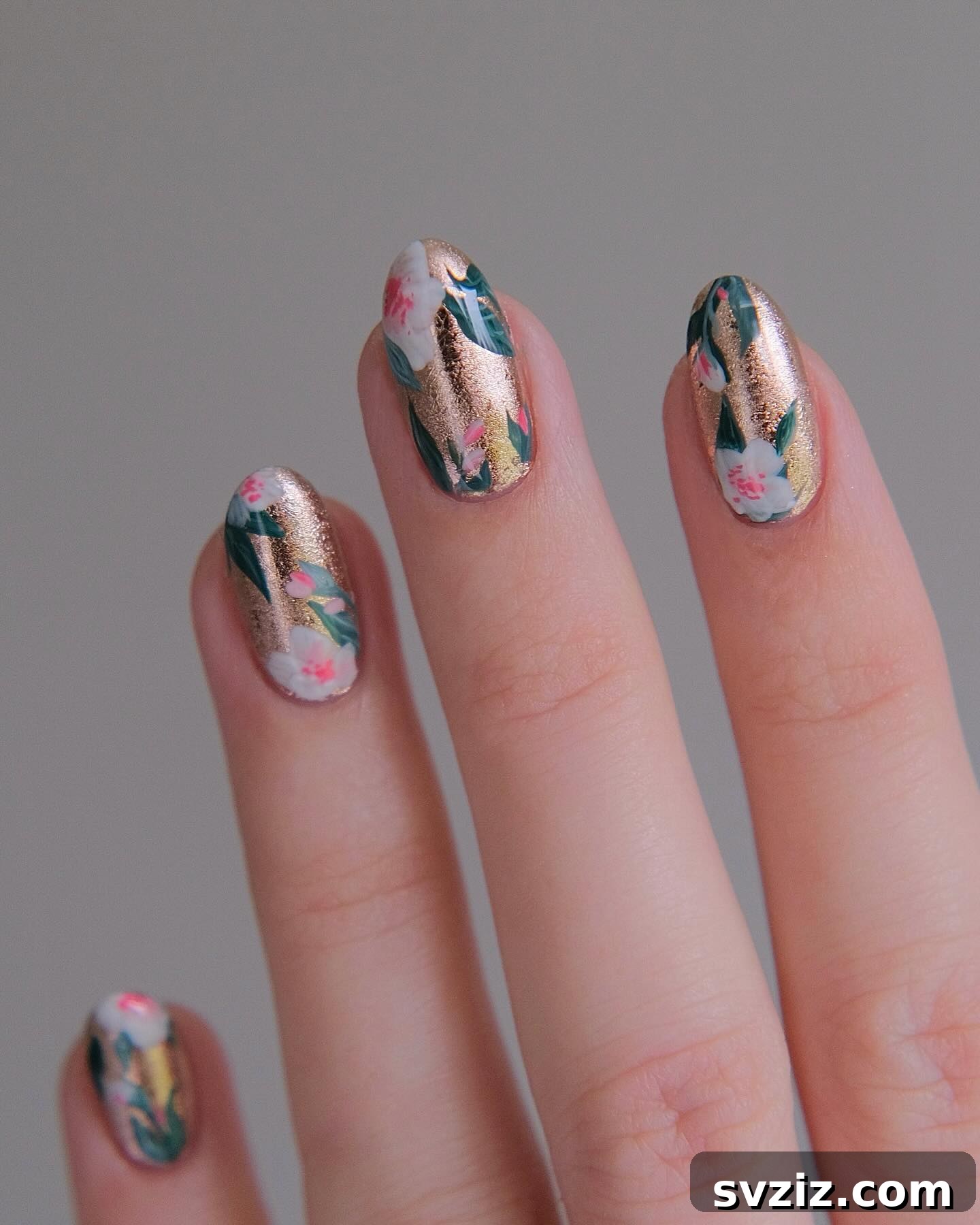 41 Stunning Floral Manicure Ideas to Blossom Your Look 31 Nail Art Foils
