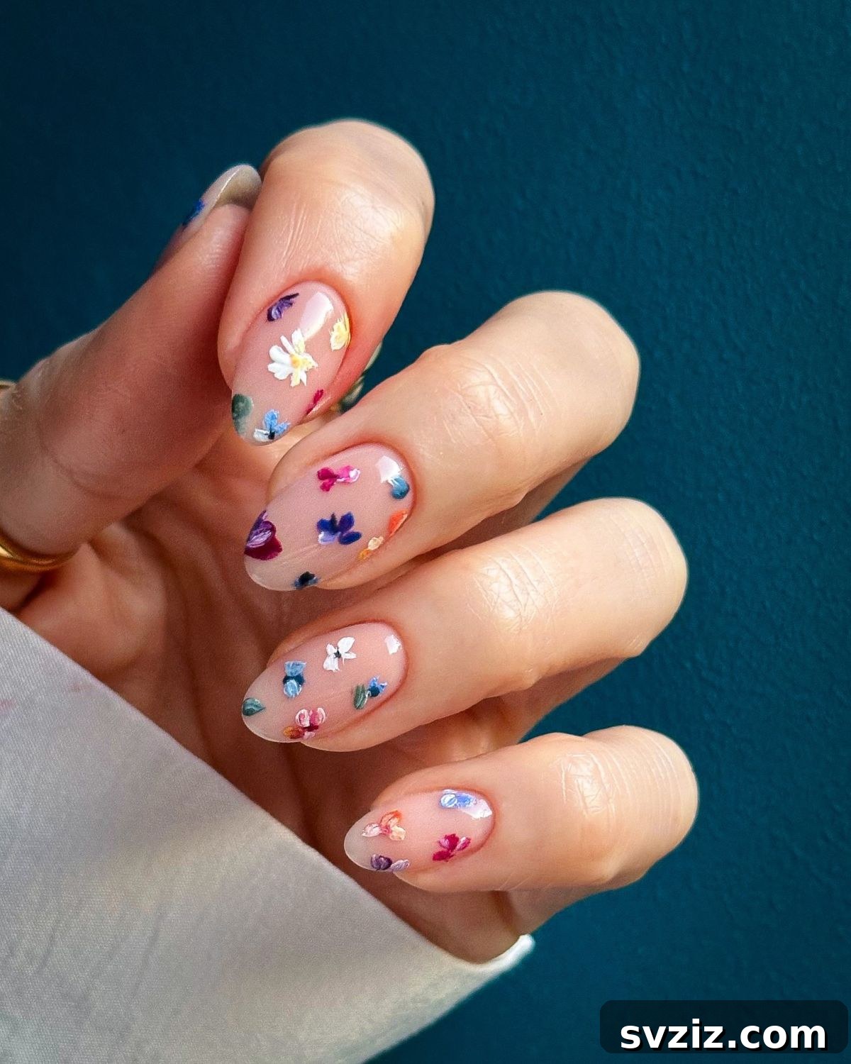 41 Stunning Floral Manicure Ideas to Blossom Your Look 37 Floral Confetti nails