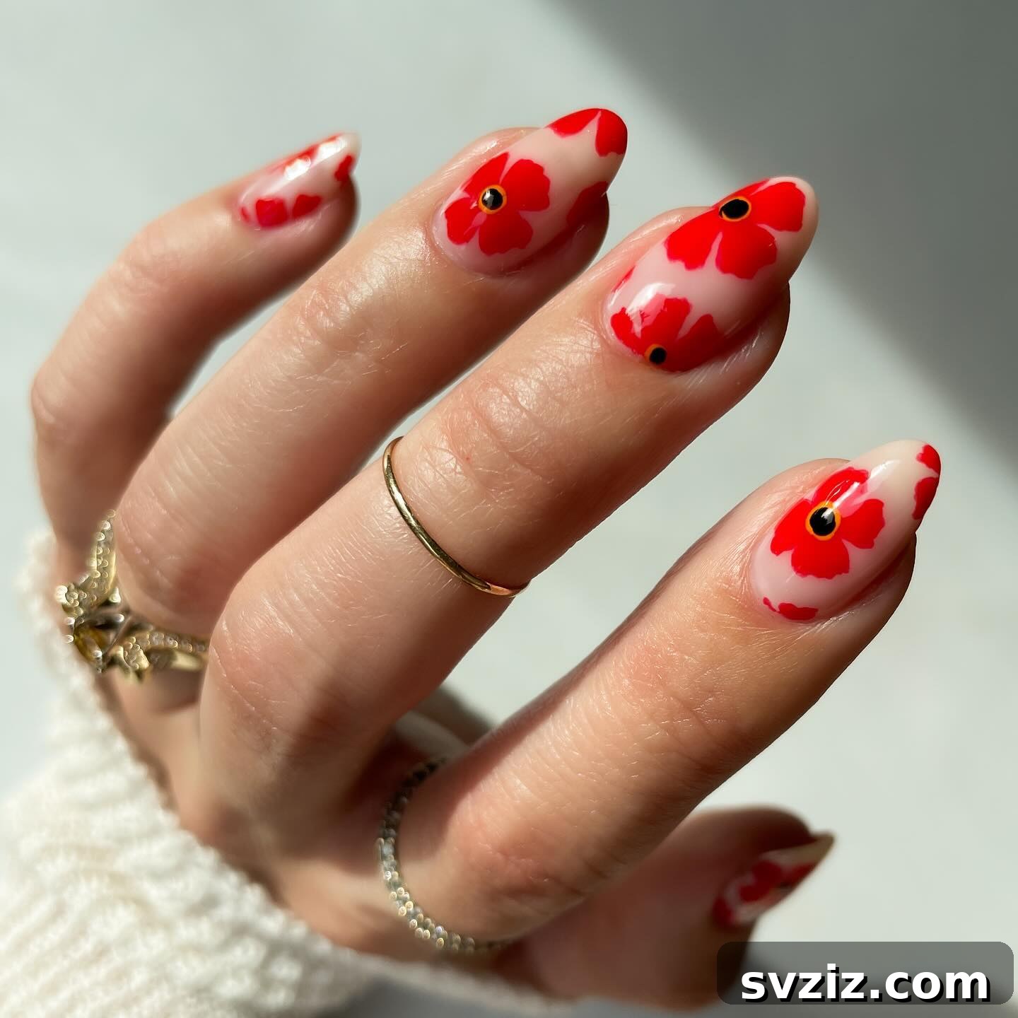 41 Stunning Floral Manicure Ideas to Blossom Your Look 39 Cheerful Poppy Floral nails