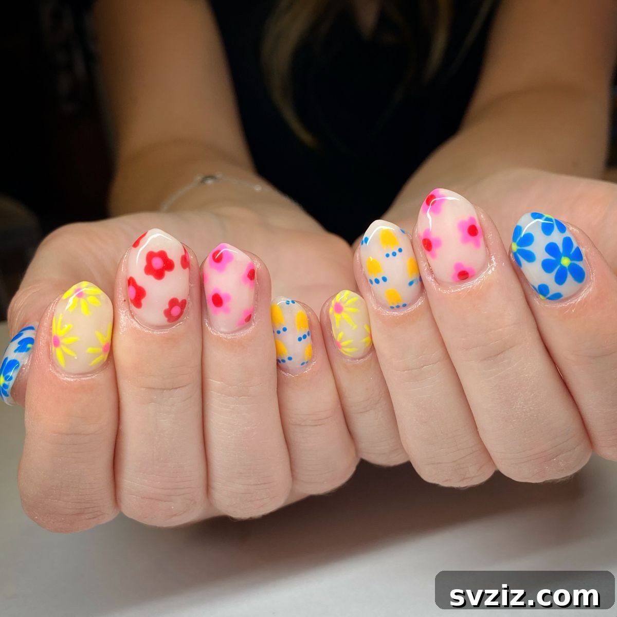 41 Stunning Floral Manicure Ideas to Blossom Your Look 40 colorful flower nail art
